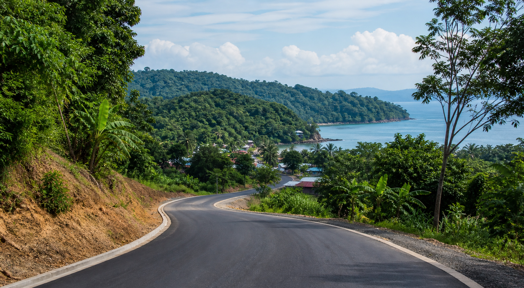 Conceptual coastal access road in Pacific Panama